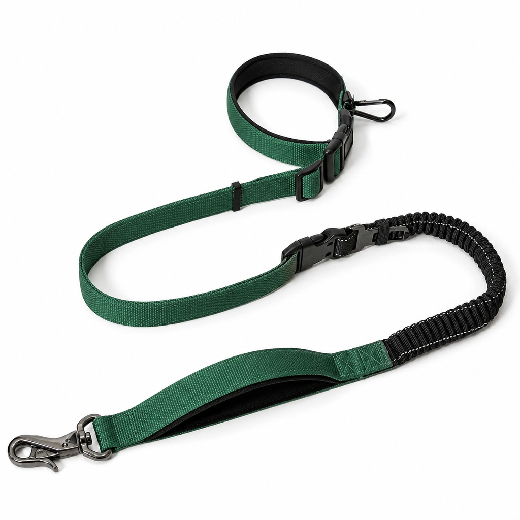 Hands-Free Crossbody Dog Leash with Double Handles